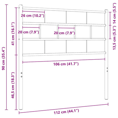 vidaXL Ersatz-Kopfteil Metall Schwarz 107 cm