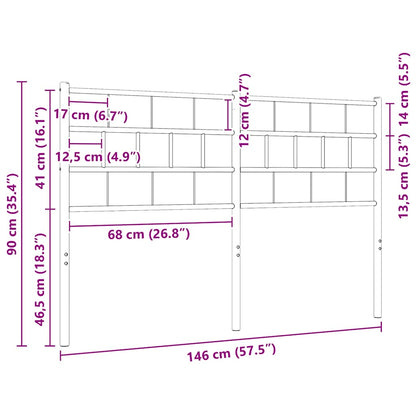 vidaXL Ersatz-Kopfteil Metall Schwarz 140 cm