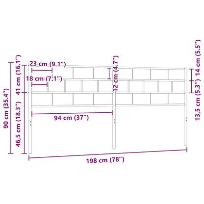 vidaXL Ersatz-Kopfteil Metall Schwarz 193 cm