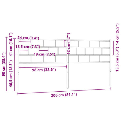vidaXL Ersatz-Kopfteil Metall Schwarz 200 cm