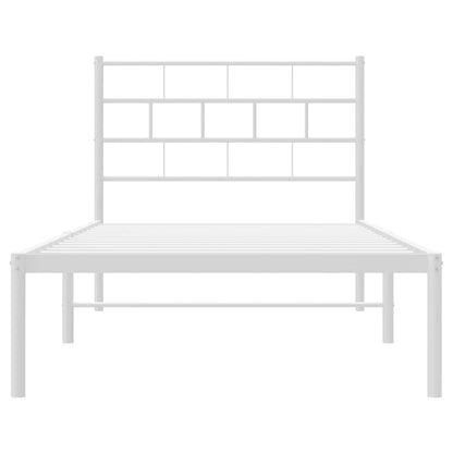 vidaXL Bettgestell mit Kopfteil Metall Weiß 100x190 cm