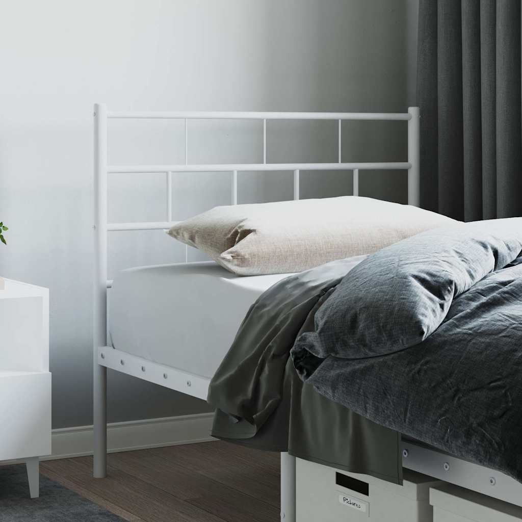 vidaXL Ersatz-Kopfteil Metall Weiß 107 cm