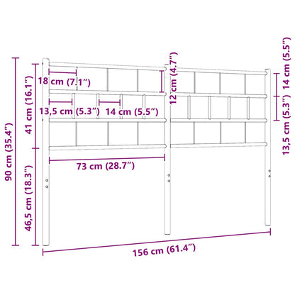 vidaXL Ersatz-Kopfteil Metall Weiß 150 cm