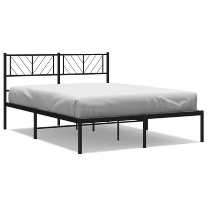vidaXL Cadre de lit avec tête de lit en métal noir 120x200 cm