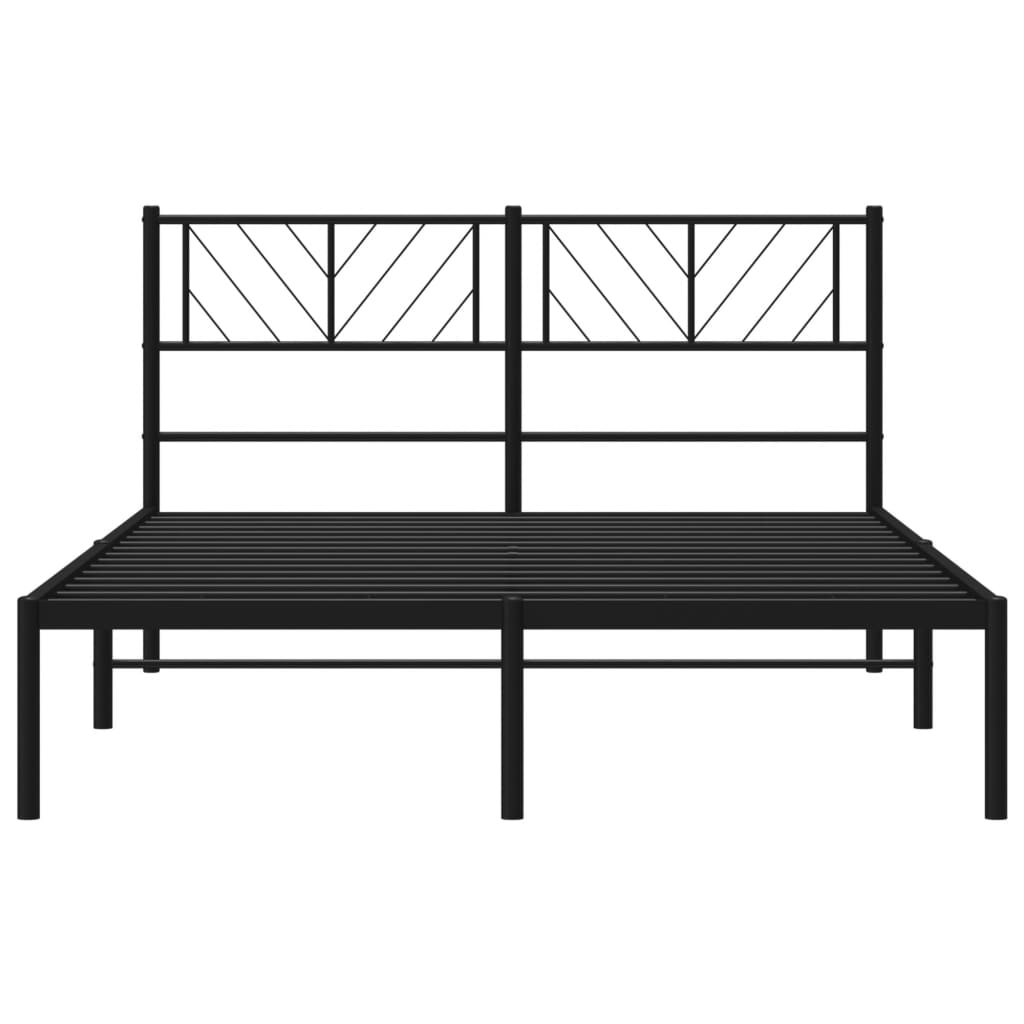 vidaXL Cadre de lit avec tête de lit en métal noir 120x200 cm