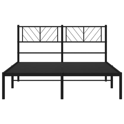 vidaXL Cadre de lit avec tête de lit en métal noir 120x200 cm