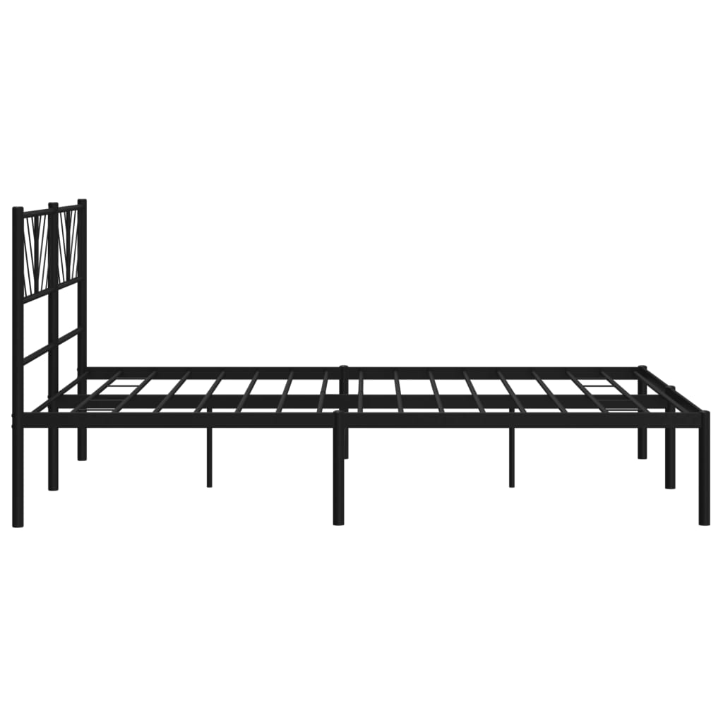 vidaXL Cadre de lit avec tête de lit en métal noir 120x200 cm