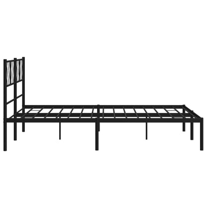 vidaXL Cadre de lit avec tête de lit en métal noir 120x200 cm