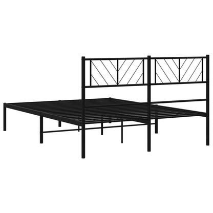 vidaXL Cadre de lit avec tête de lit en métal noir 120x200 cm