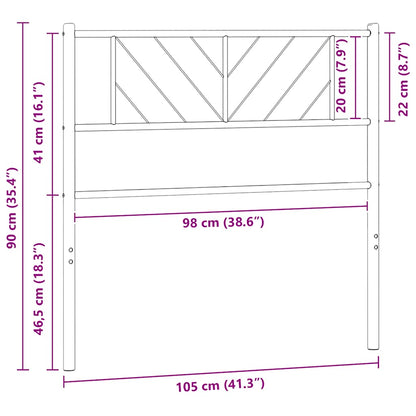 vidaXL Ersatz-Kopfteil Metall Schwarz 100 cm