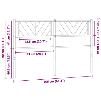vidaXL Ersatz-Kopfteil Metall Schwarz 150 cm