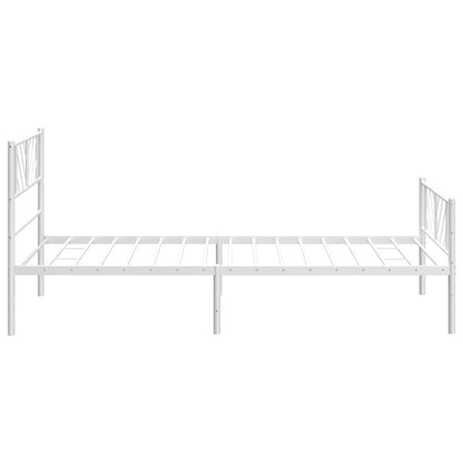 vidaXL Bettgestell mit Kopf- und Fußteil Metall Weiß 100x190 cm