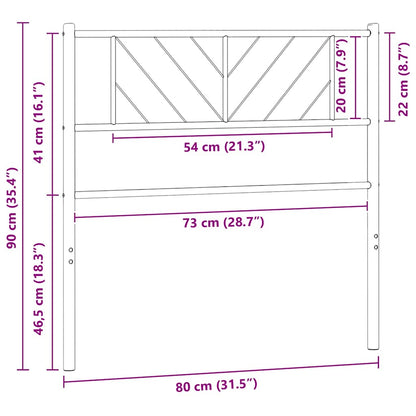 vidaXL Ersatz-Kopfteil Metall Weiß 75 cm
