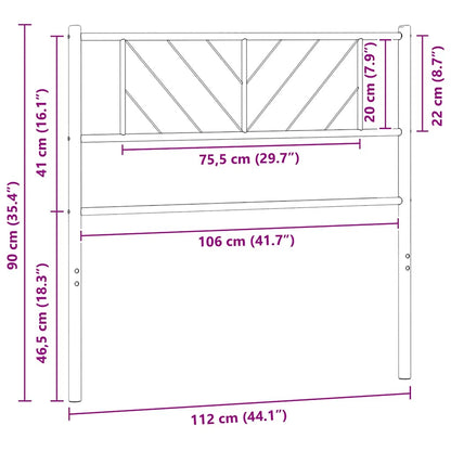 vidaXL Ersatz-Kopfteil Metall Weiß 107 cm