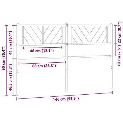 vidaXL Ersatz-Kopfteil Metall Weiß 140 cm