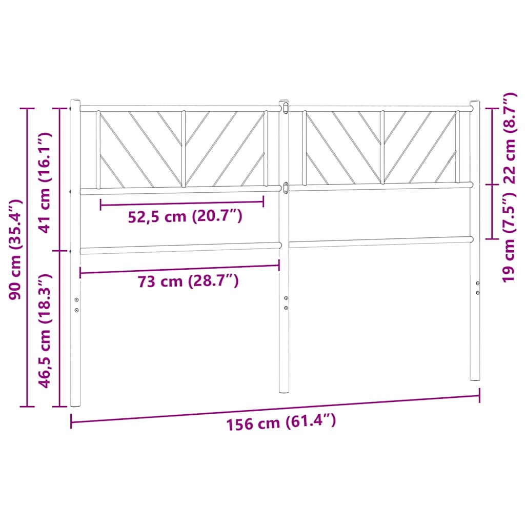vidaXL Ersatz-Kopfteil Metall Weiß 150 cm