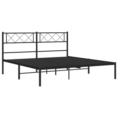 vidaXL Cadre de lit avec tête de lit en métal noir 120x200 cm