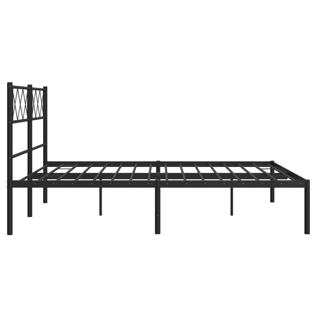 vidaXL Cadre de lit avec tête de lit en métal noir 120x200 cm