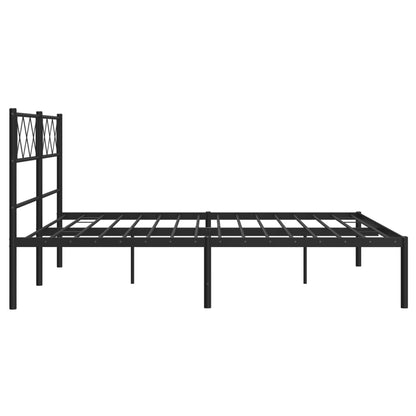 vidaXL Cadre de lit avec tête de lit en métal noir 120x200 cm
