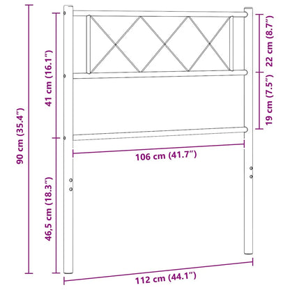 vidaXL Ersatz-Kopfteil Metall Schwarz 107 cm