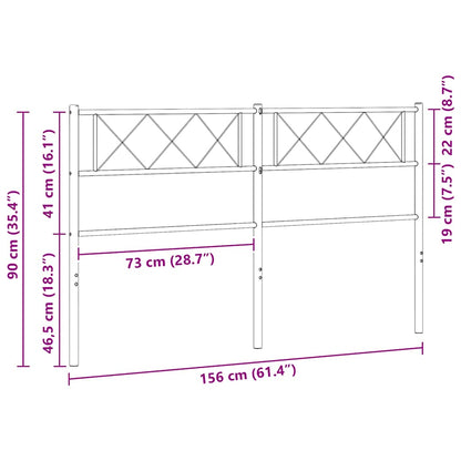 vidaXL Ersatz-Kopfteil Metall Schwarz 150 cm
