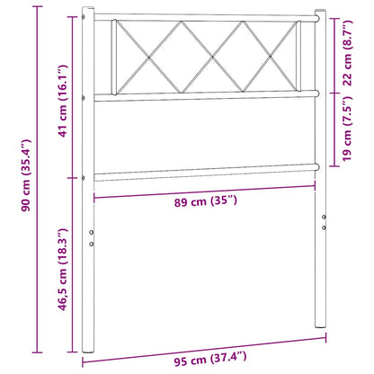 vidaXL Ersatz-Kopfteil Metall Weiß 90 cm