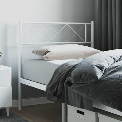 vidaXL Ersatz-Kopfteil Metall Weiß 90 cm