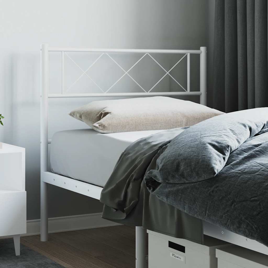 vidaXL Ersatz-Kopfteil Metall Weiß 107 cm