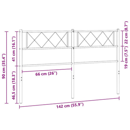 vidaXL Ersatz-Kopfteil Metall Weiß 135 cm