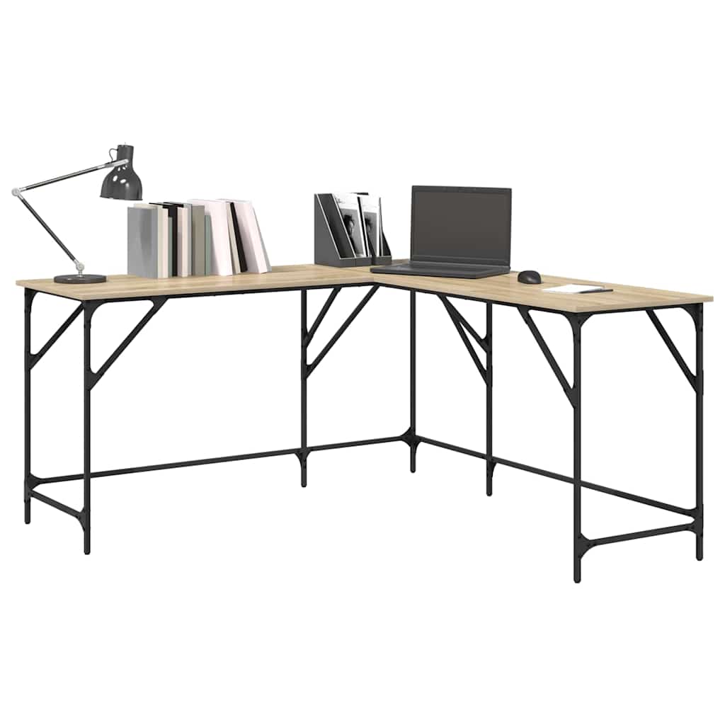vidaXL Schreibtisch Sonoma-Eiche 149x149x75 cm Holzwerkstoff