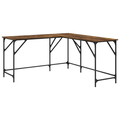 vidaXL Schreibtisch Räuchereiche 149x149x75 cm Holzwerkstoff