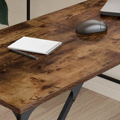 vidaXL Schreibtisch Räuchereiche 149x149x75 cm Holzwerkstoff