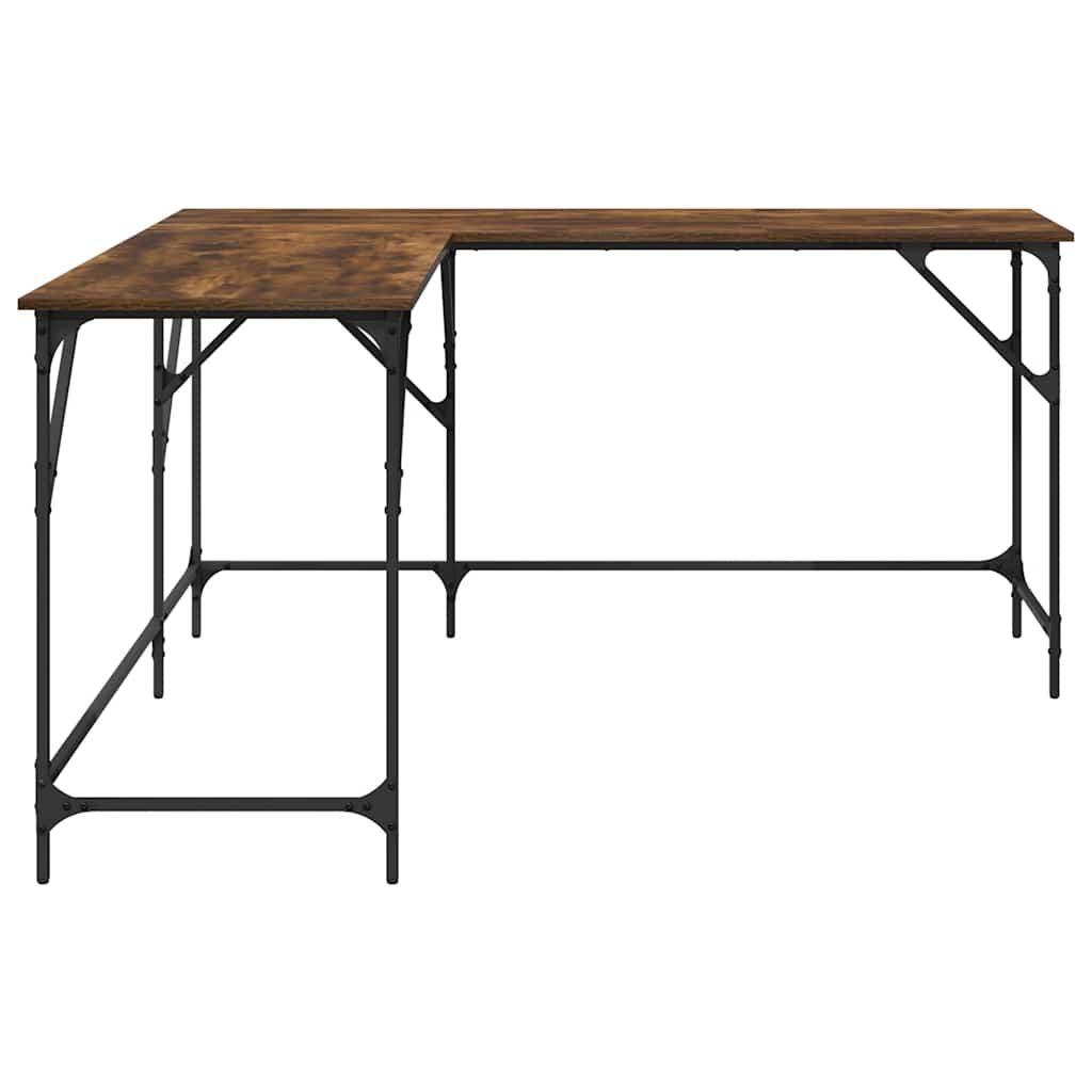 vidaXL Schreibtisch Räuchereiche 149x149x75 cm Holzwerkstoff