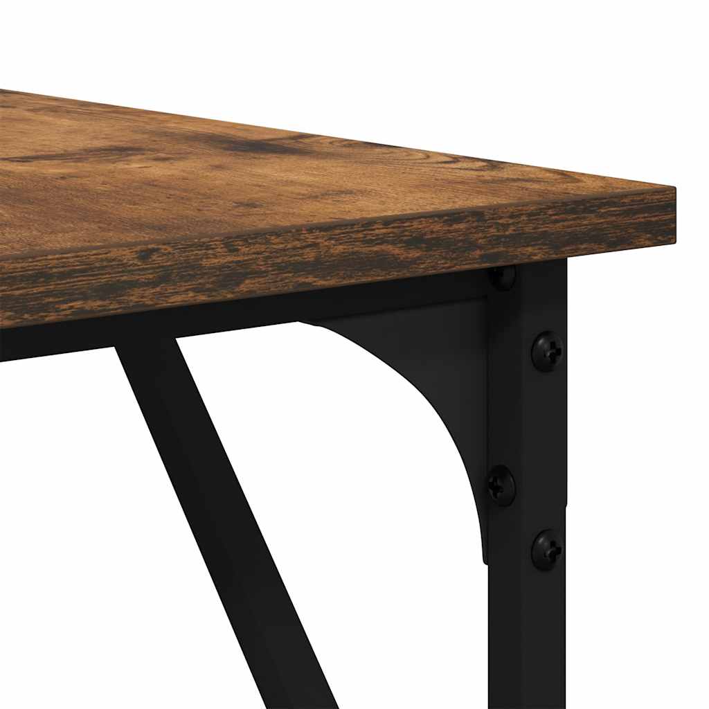 vidaXL Schreibtisch Räuchereiche 149x149x75 cm Holzwerkstoff