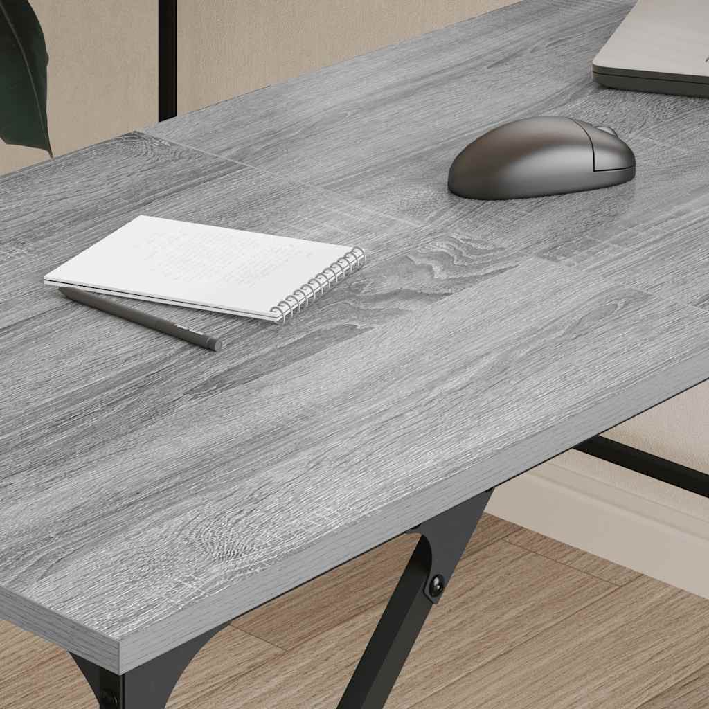 vidaXL Schreibtisch Grau Sonoma 149x149x75 cm Holzwerkstoff