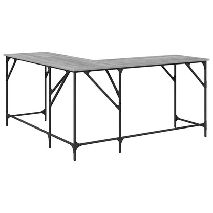 vidaXL Schreibtisch Grau Sonoma 149x149x75 cm Holzwerkstoff