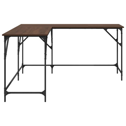 vidaXL Schreibtisch Braun Eichen-Optik 149x149x75 cm Holzwerkstoff