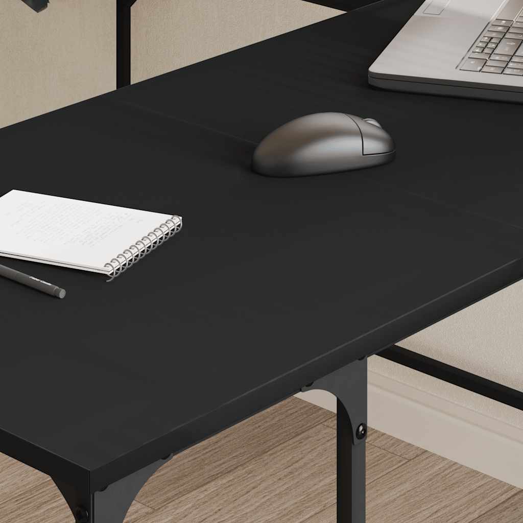 vidaXL Schreibtisch Schwarz 139x139x75 cm Holzwerkstoff
