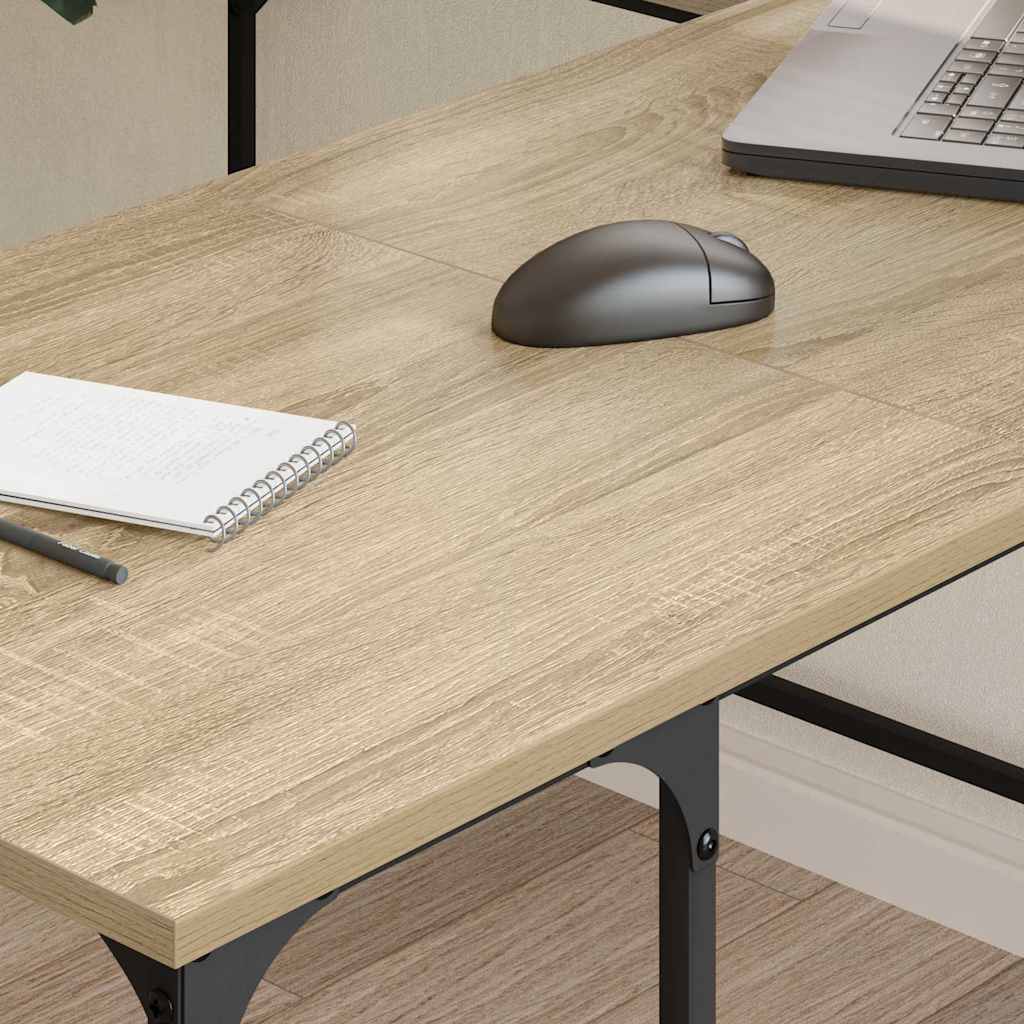 vidaXL Schreibtisch Sonoma-Eiche 139x139x75 cm Holzwerkstoff