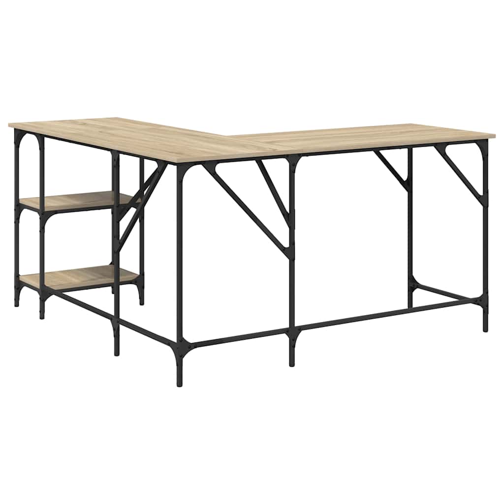 vidaXL Schreibtisch Sonoma-Eiche 139x139x75 cm Holzwerkstoff