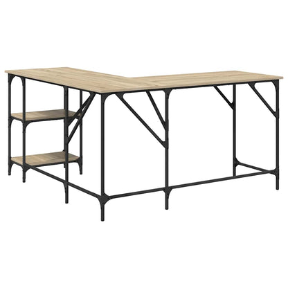 vidaXL Schreibtisch Sonoma-Eiche 139x139x75 cm Holzwerkstoff