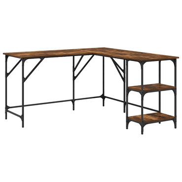 vidaXL Schreibtisch Räuchereiche 139x139x75 cm Holzwerkstoff