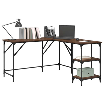 vidaXL Schreibtisch Braun Eichen-Optik 139x139x75 cm Holzwerkstoff