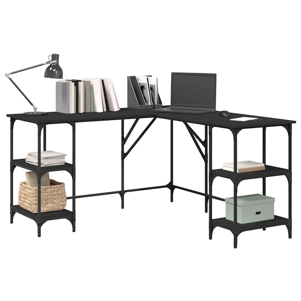 vidaXL Schreibtisch Schwarz 139x139x75 cm Holzwerkstoff