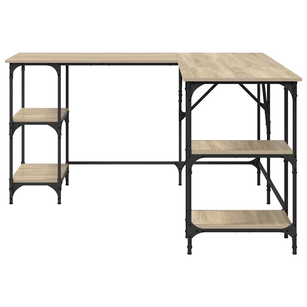 vidaXL Schreibtisch Sonoma-Eiche 139x139x75 cm Holzwerkstoff