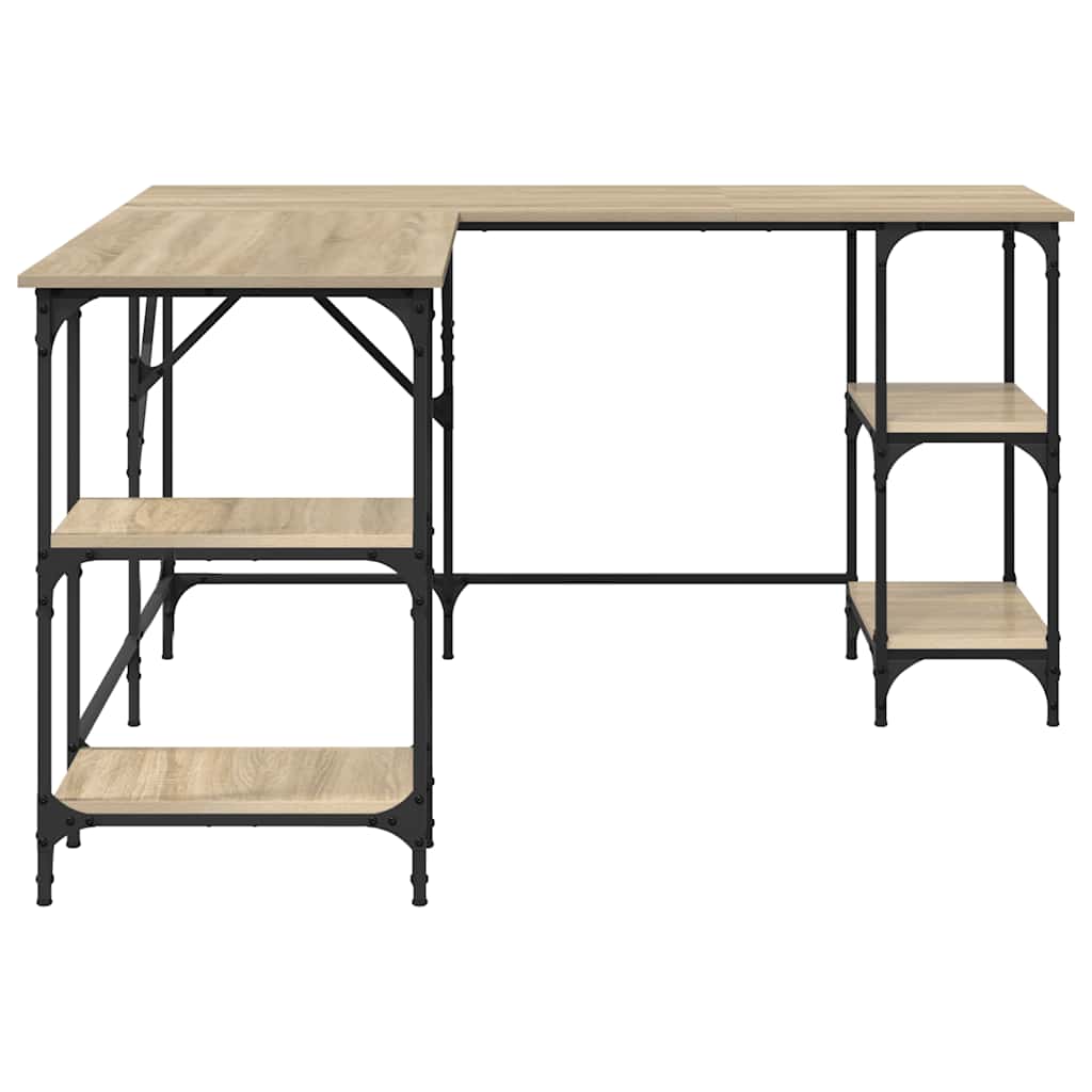 vidaXL Schreibtisch Sonoma-Eiche 139x139x75 cm Holzwerkstoff