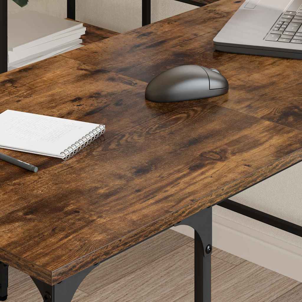 vidaXL Schreibtisch Räuchereiche 139x139x75 cm Holzwerkstoff