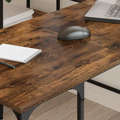 vidaXL Schreibtisch Räuchereiche 139x139x75 cm Holzwerkstoff