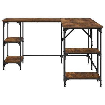 vidaXL Schreibtisch Räuchereiche 139x139x75 cm Holzwerkstoff
