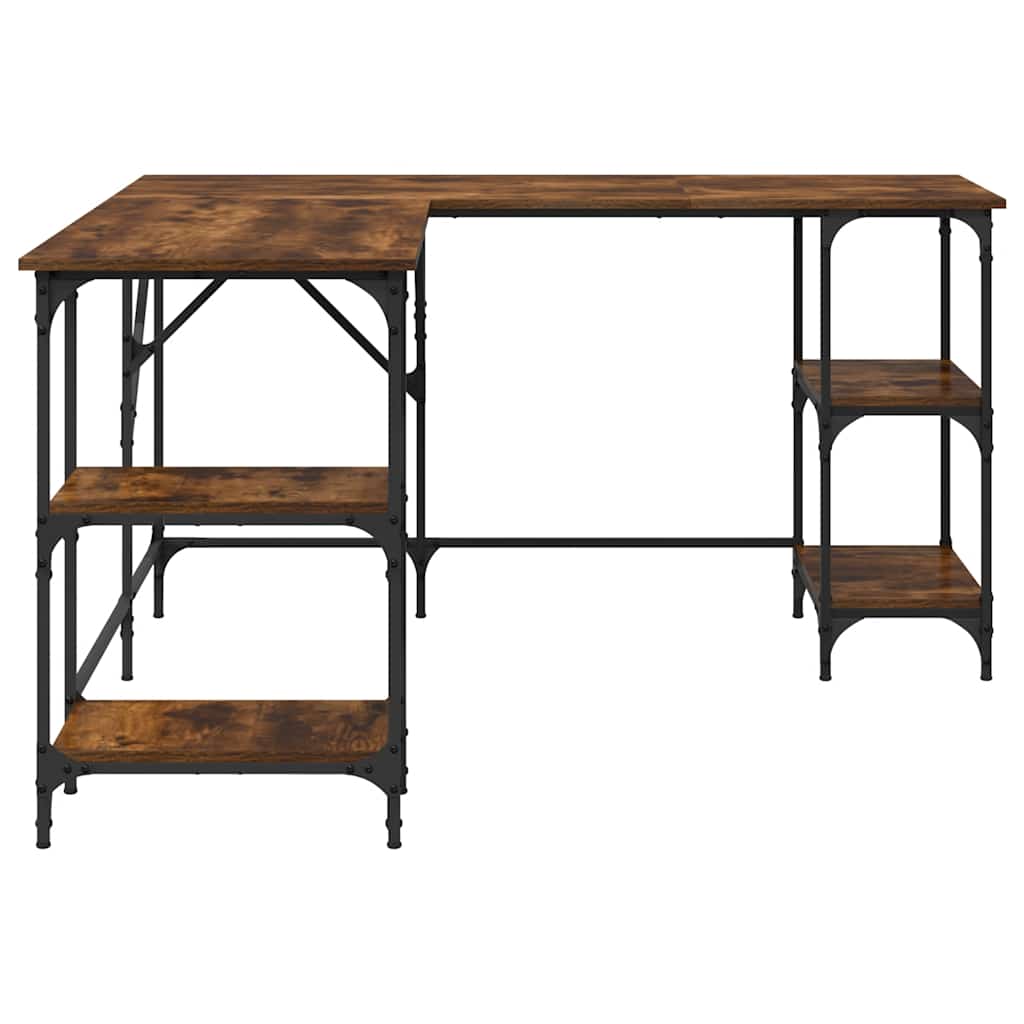 vidaXL Schreibtisch Räuchereiche 139x139x75 cm Holzwerkstoff